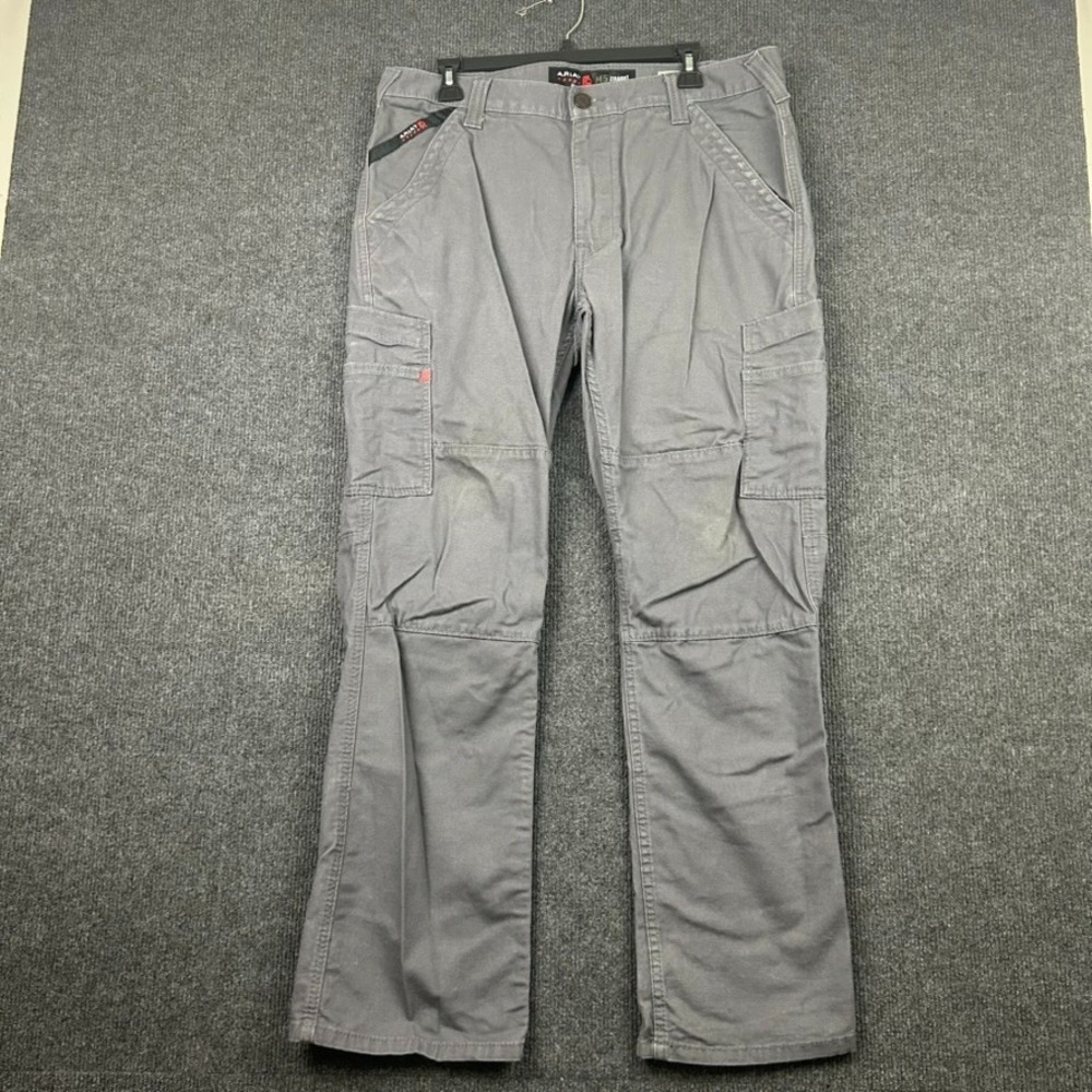 Ariat FR M5 Straight Leg Cargo Work Pants Gray 34/32 Utility Outdoors